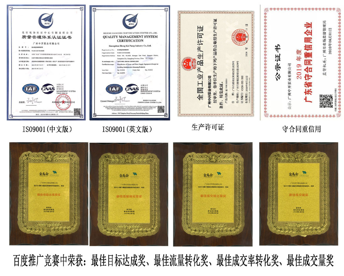 中開泵業(yè)資質(zhì)
